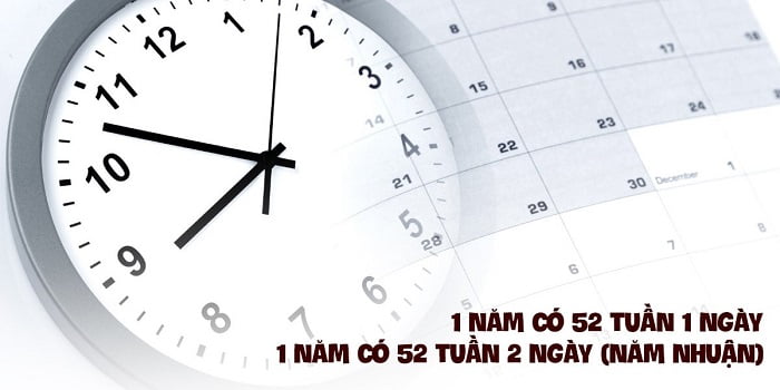 Một năm có bao nhiêu tuần, ngày, giờ, phút?